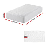 Giselle Waterproof Mattress Protector 100% Cotton Quilted Fitted Cover King Single - Side View