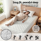 Giselle Waterproof Mattress Protector 100% Cotton Quilted Fitted Cover King Single - Close-Up Angle