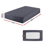 Giselle Water-Resistant Mattress Protector Microfiber 35cm 360° Fit Single - Side View