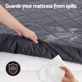 Giselle Water-Resistant Mattress Protector Microfiber 35cm 360° Fit Single - Rear View