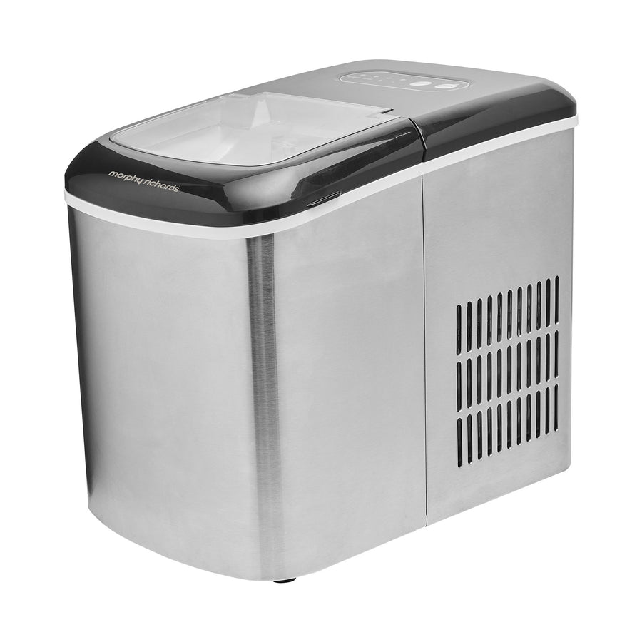 Morphy Richards Ice Maker Stainless Steel 15kg Small Large And Cube 2.1L Tank