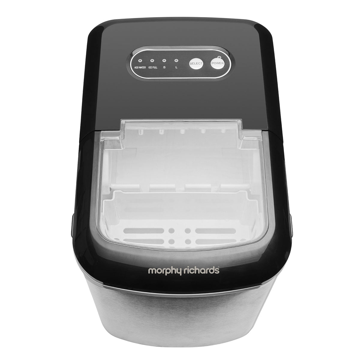 Morphy Richards Ice Maker Stainless Steel 15kg Small Large And Cube 2.1L Tank