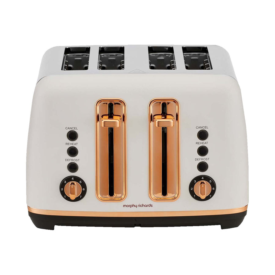 Morphy Richards Ascend Rose Gold 4-Slice Toaster - Matte White