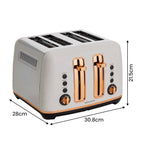 Morphy Richards Ascend Rose Gold 4-Slice Toaster - Matte White