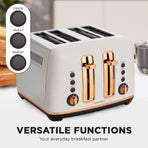 Morphy Richards Ascend Rose Gold 4-Slice Toaster - Matte White