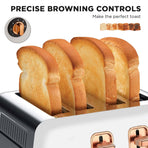 Morphy Richards Ascend Rose Gold 4-Slice Toaster - Matte White