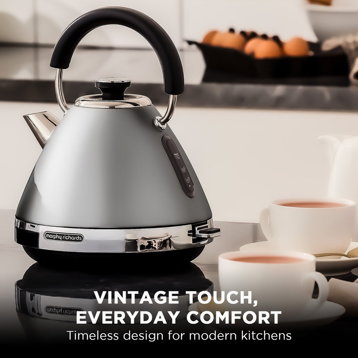 Morphy Richards 1.5L Venture Collection MRVK15SG Pyramid Kettle in Steel Grey