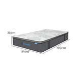 Dreamz Spring Mattress Bed Pocket Egg Single - Front View