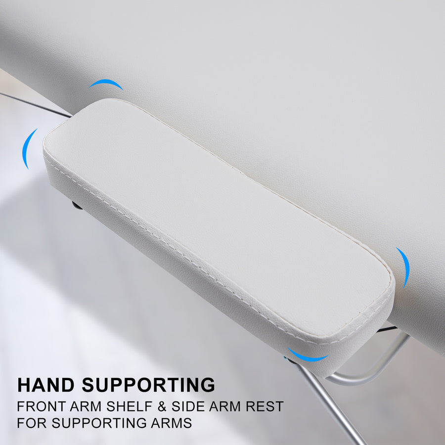 55cm Aluminium Portable Massage Table - WHITE