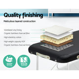 Zenses Massage Table 75cm Portable 2 Fold Aluminium Beauty Bed Black - Top-Down View