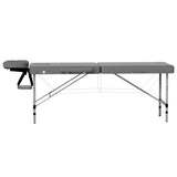Zenses Massage Table 55cm Portable 2 Fold Aluminium Beauty Bed Grey - Side View