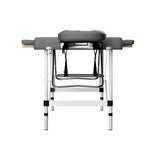 Zenses Massage Table 55cm Portable 2 Fold Aluminium Beauty Bed Grey - Top-Down View