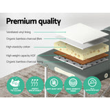 Zenses Massage Table 55cm Portable 2 Fold Aluminium Beauty Bed Grey - Rear View