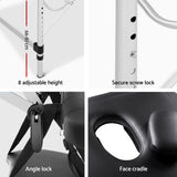 Zenses Massage Table 60cm Portable 3 Fold Aluminium Beauty Bed Black - 45-Degree Angle