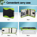 Zenses Massage Table 75cm Portable 3 Fold Aluminium Beauty Bed Green - Rear View