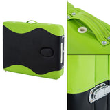 Zenses Massage Table 75cm Portable 3 Fold Aluminium Beauty Bed Green - Close-Up Angle