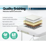 Zenses Massage Table 75cm Portable 3 Fold Aluminium Beauty Bed White - Top-Down View