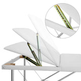 Zenses Massage Table 75cm Portable 3 Fold Aluminium Beauty Bed White - Close-Up Angle