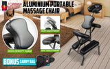 Aluminium Portable Massage Chair - BLACK - Front View