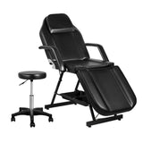 Zenses Massage Table Adjustable Salon Bed Chair 3-Fold Black - Side View