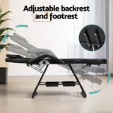 Zenses Massage Table Adjustable Salon Bed Chair 3-Fold Black - Top-Down View