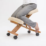 Ergonomic Kneeling Chair - WHITE - Side View