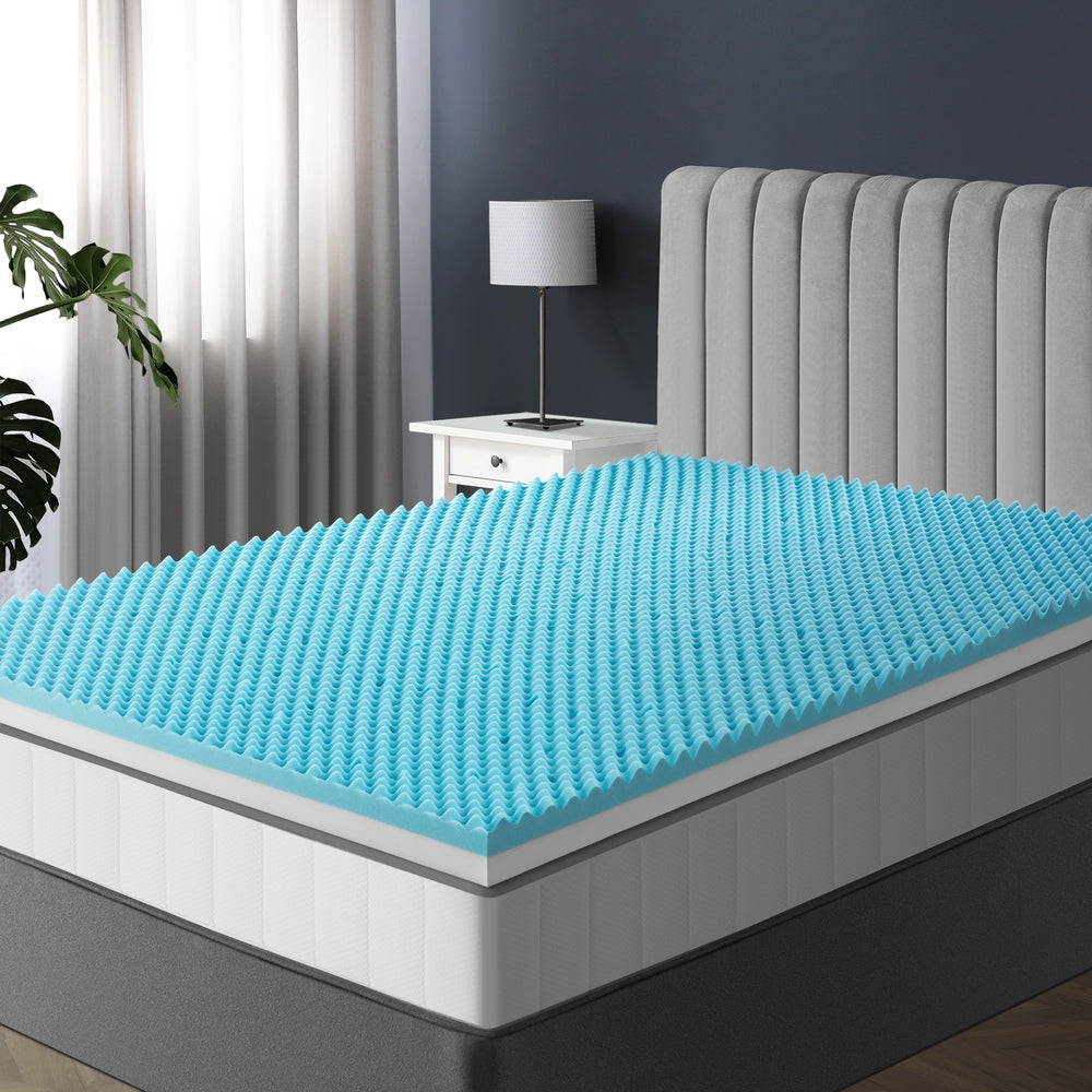 Bedra Memory Foam Mattress Topper Reversible Cool Gel 10cm King Single