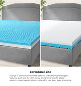 Bedra Memory Foam Mattress Topper Reversible Cool Gel 10cm King Single - Front View