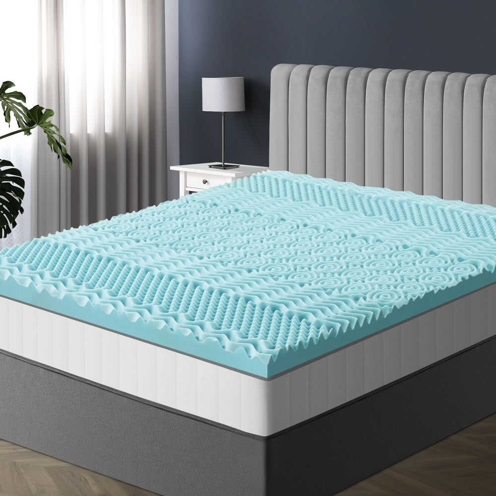 Bedra Memory Foam Mattress Topper Cool Gel Bamboo Cover 7-Zone 8CM King