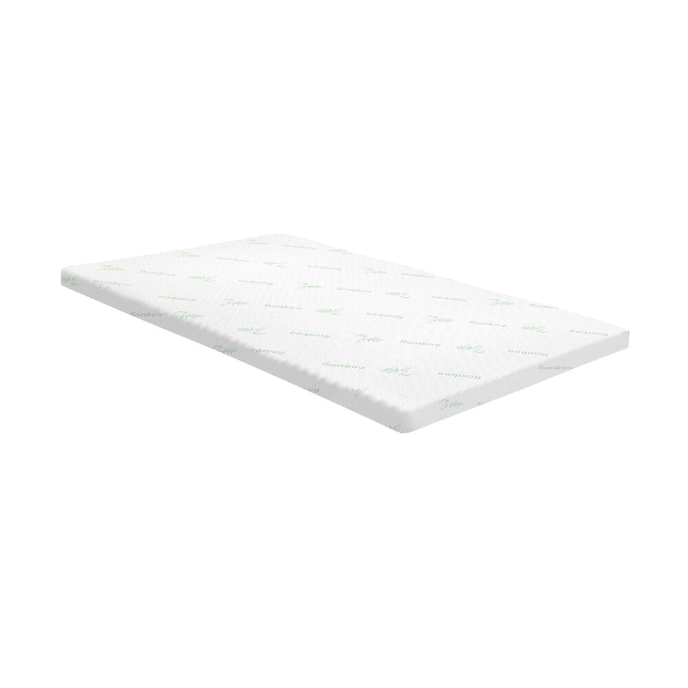 Bedra Memory Foam Mattress Topper Cool Gel Bamboo Cover 7-Zone 8CM King Single