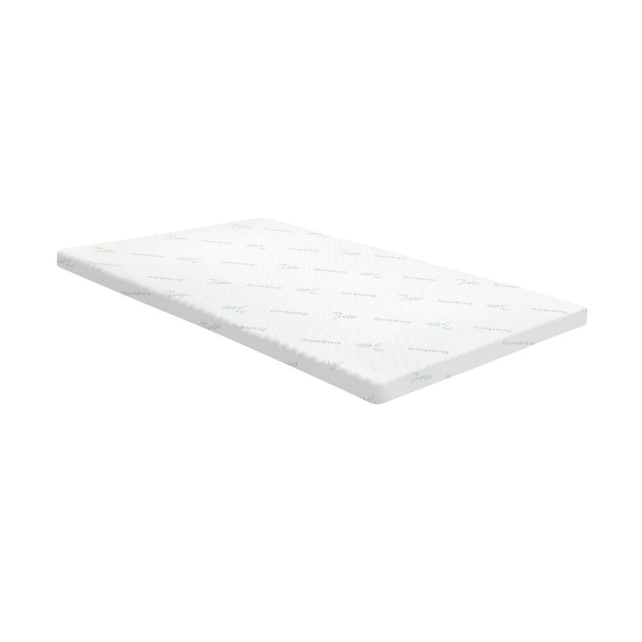 Bedra Memory Foam Mattress Topper Cool Gel Bamboo Cover 7-Zone 8CM King Single