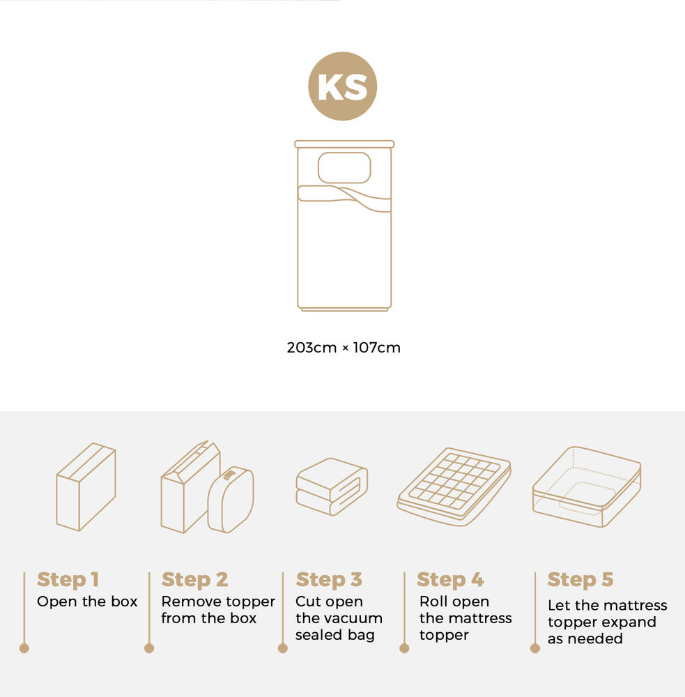Bedra Mattress Topper Pillowtop Airflow Mesh 5cm King Single