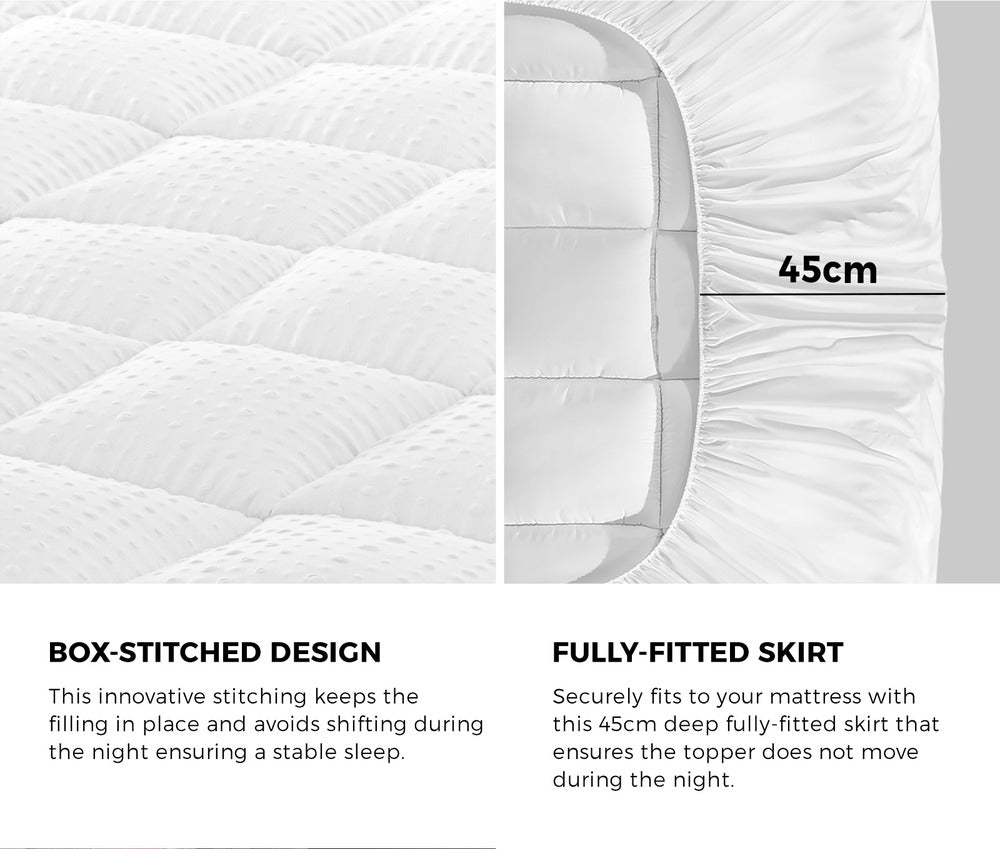 Bedra Mattress Topper Pillowtop Airflow Mesh 5cm King Single