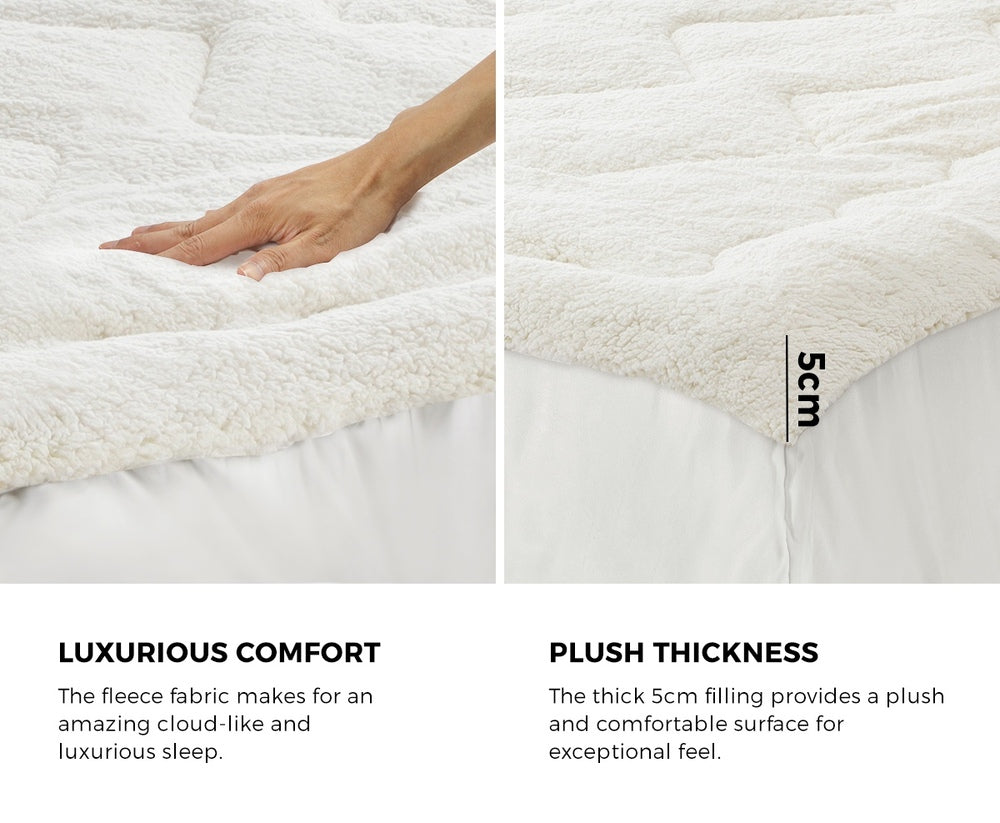 Bedra Fleece Mattress Topper Reversible Pillowtop Double