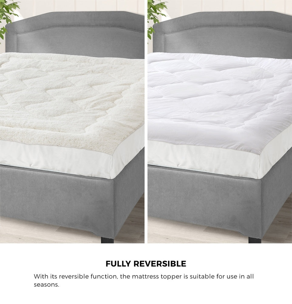 Bedra Fleece Mattress Topper Reversible Pillowtop King
