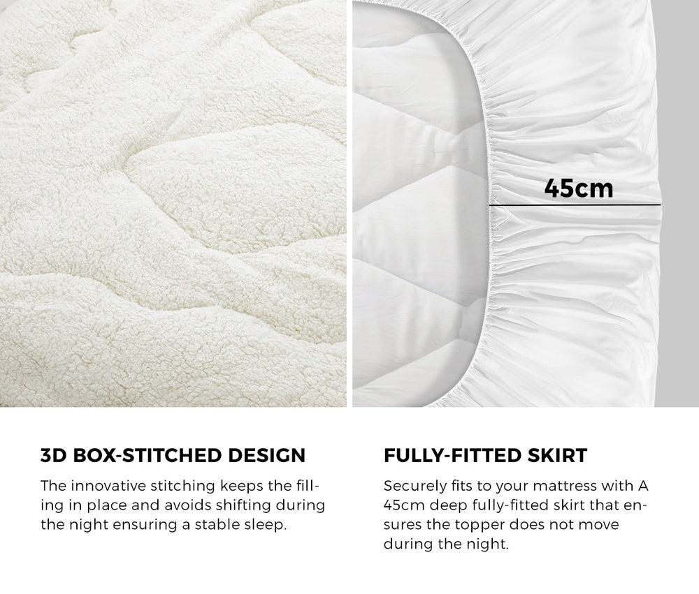Bedra Fleece Mattress Topper Reversible Pillowtop King