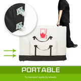 75cm Delux Wheeled Massage Table Carry Bag - WHITE - Top-Down View