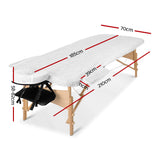 Zenses Massage Table 70cm Portable 3 Fold Wooden Beauty Bed Black - Front View