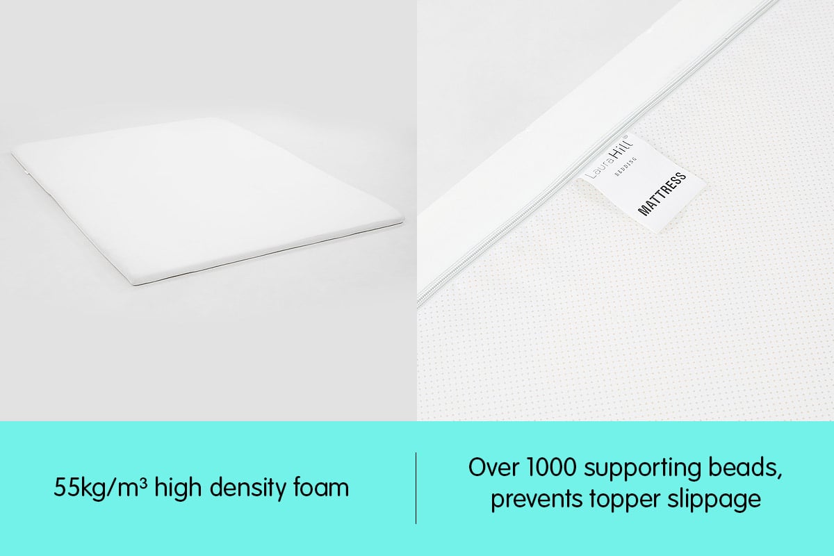 Laura Hill High Density Mattress foam Topper 7cm - Queen