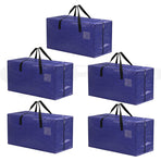 Artiss Moving Bags Heavy Duty Waterproof Backpack Straps Large Storage Totes 5 Pack Blue
