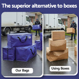 Artiss Moving Bags Heavy Duty Waterproof Backpack Straps Large Storage Totes 5 Pack Blue - Close-Up Angle