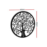 Artiss Metal Wall Art Hanging Sculpture Home Decor Leaf Tree of Life Round Frame - Front View