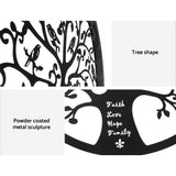Artiss Metal Wall Art Hanging Sculpture Home Decor Leaf Tree of Life Round Frame - Rear View