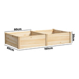 Livsip Garden Bed 160x80x30cm Raised Wooden Planter - Top-Down View