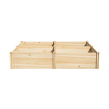 Livsip Garden Bed Set of 4 Raised Wooden Planter 80x80x30cm - Rear View