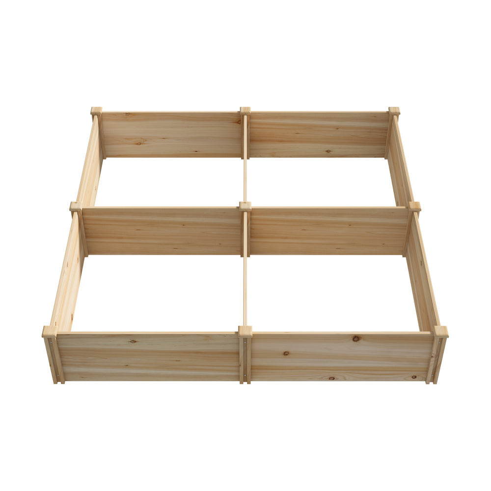 Livsip Garden Bed Set of 4 Raised Wooden Planter 80x80x30cm