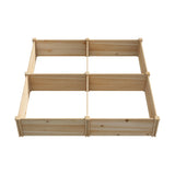 Livsip Garden Bed Set of 4 Raised Wooden Planter 80x80x30cm - Top-Down View