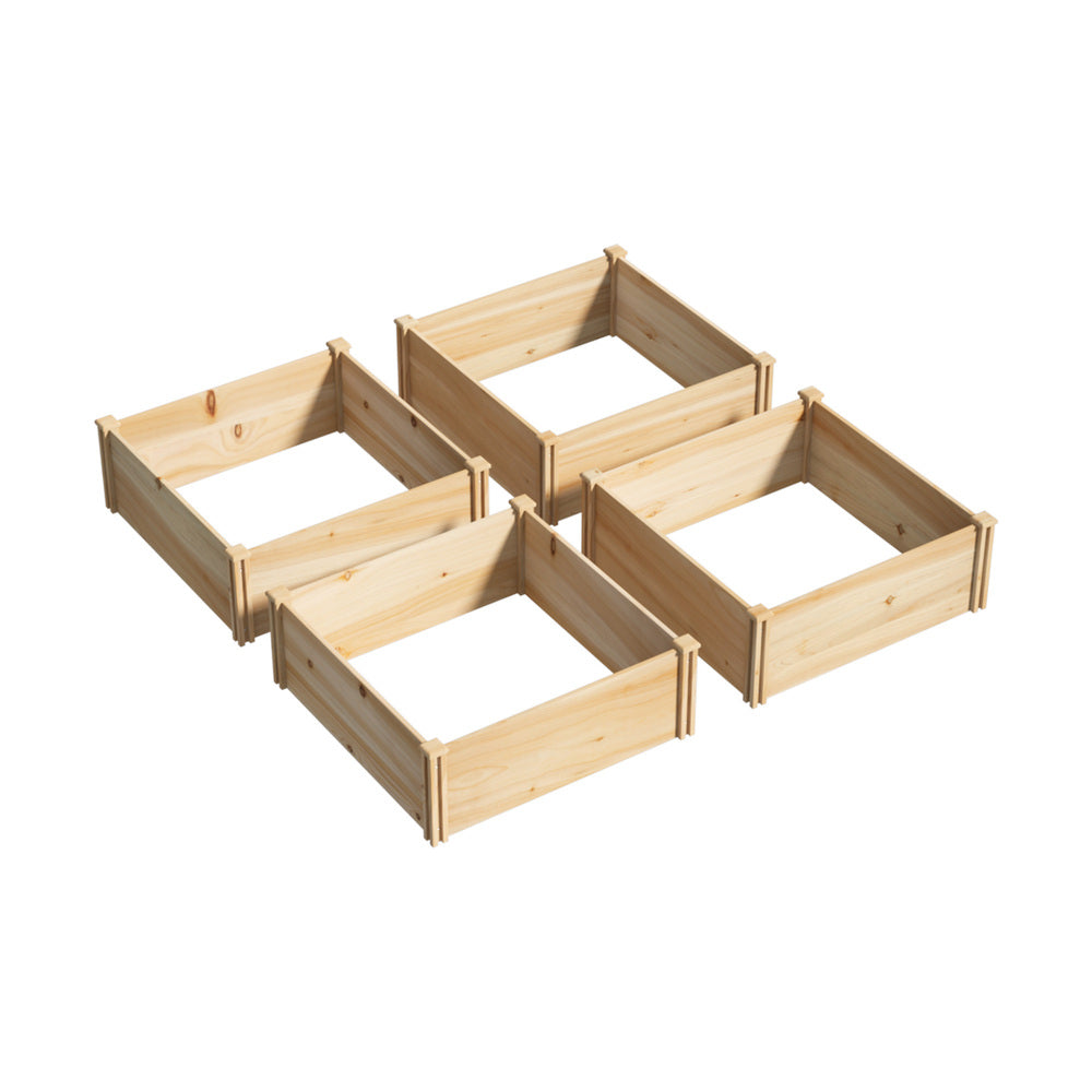 Livsip Garden Bed Set of 4 Raised Wooden Planter 80x80x30cm