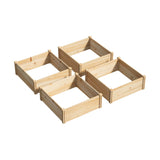 Livsip Garden Bed Set of 4 Raised Wooden Planter 80x80x30cm - Front View