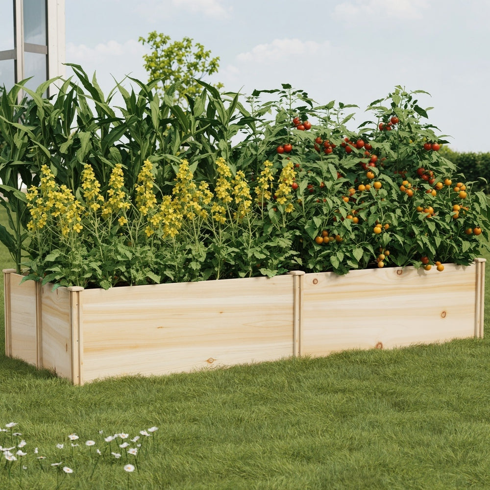 Livsip Garden Bed Set of 4 Raised Wooden Planter 120x45x45cm